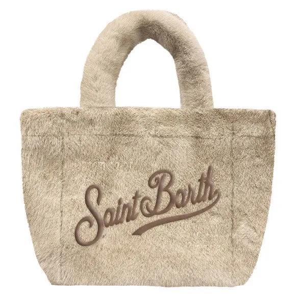 MC2 Saint Barth Vanity Mini Soft Fur borsa fango ecopelliccia