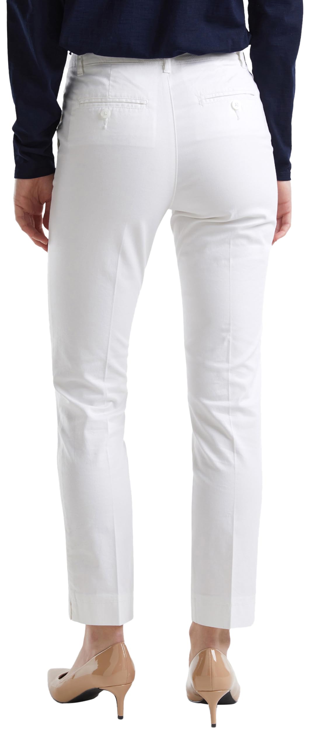 United Colors of Benetton 4cv0558s4 Chino Donna Gamba Dritta Bianco