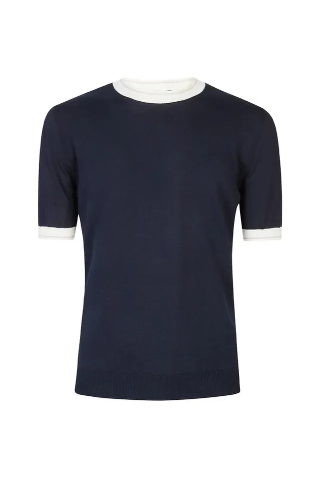 Eleventy M76MAGM19 maglia uomo cotone blu sabbia