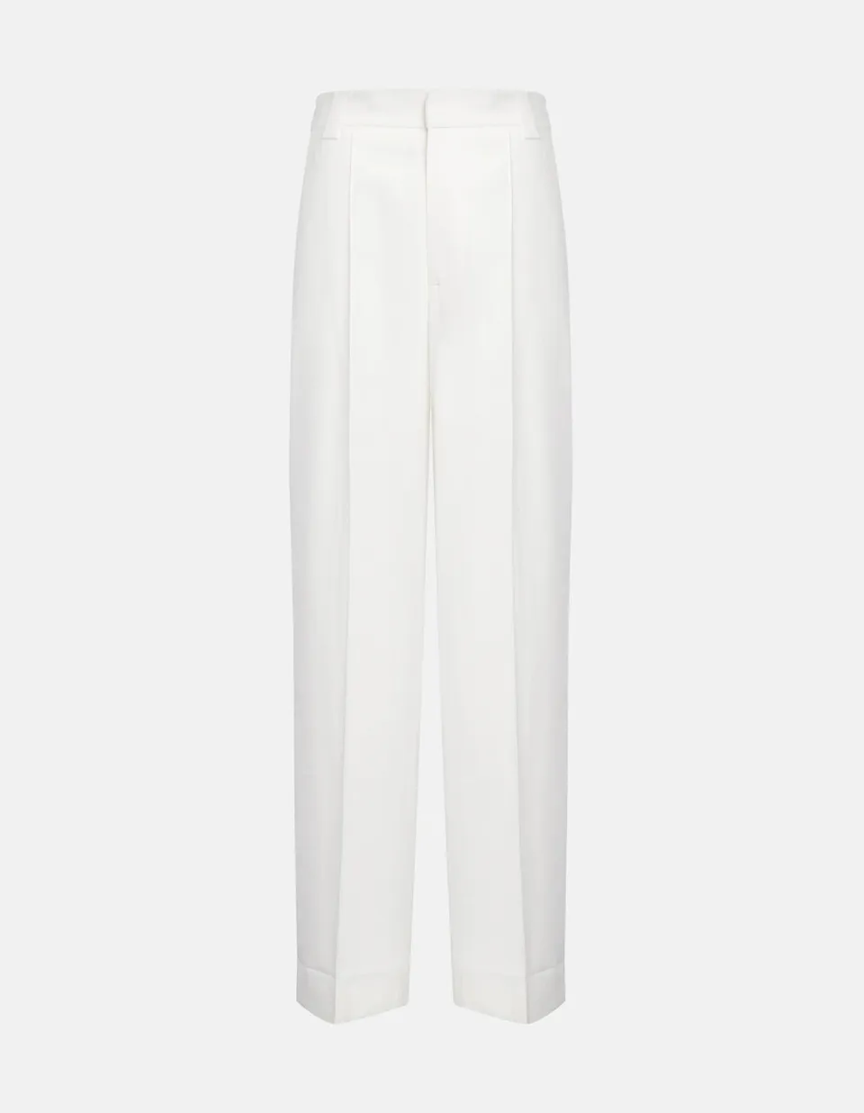 Dondup Abby DP883 IF0049D pantaloni wide leg bianco latte