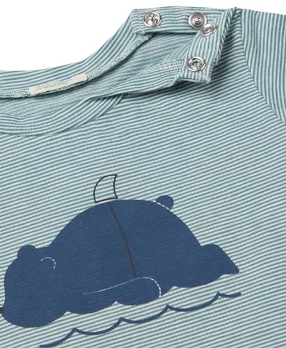 Benetton T-Shirt Bimbo Verde 903 in Cotone con Stampa