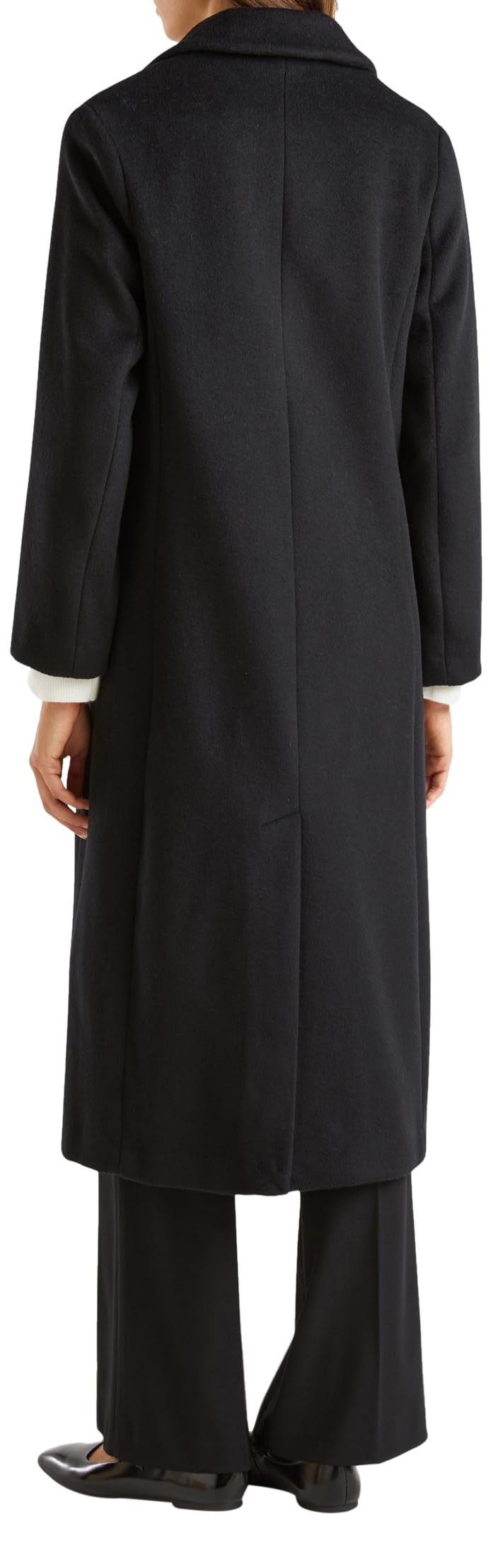 Benetton Cappotto 28hfdn069 Donna Lungo Lana