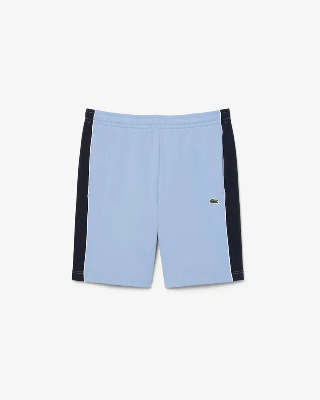 Lacoste GH0893 Shorts Felpato Uomo Bleu Clair Noir Color Block