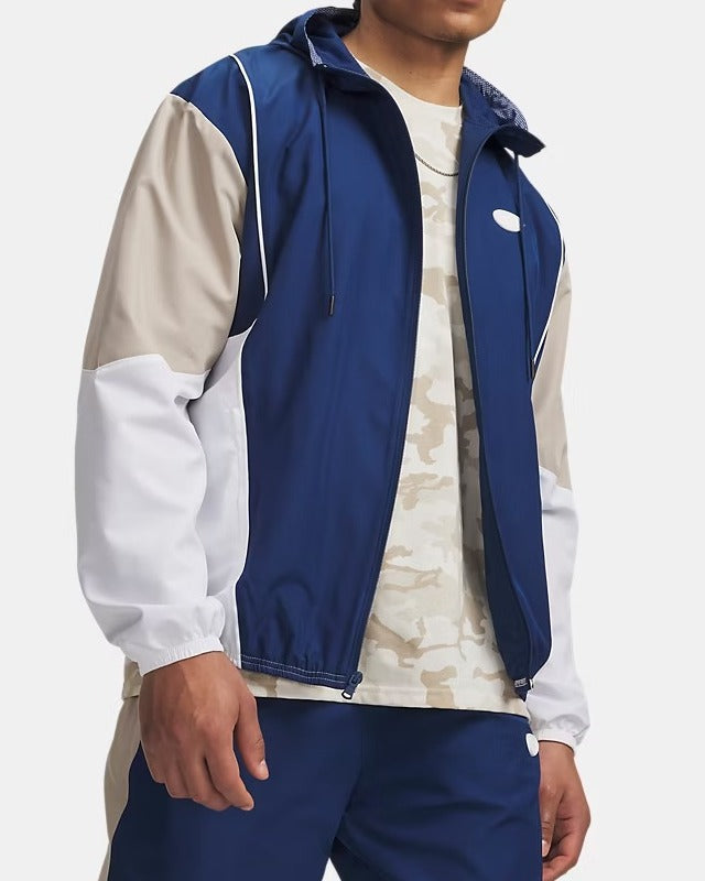 Under Armour Rival Woven giacca uomo colorblock con cappuccio