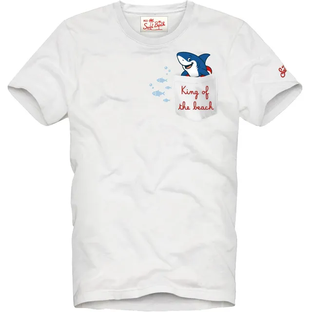 MC2 Saint Barth Eddy 01948L t-shirt bambino bianco cotone