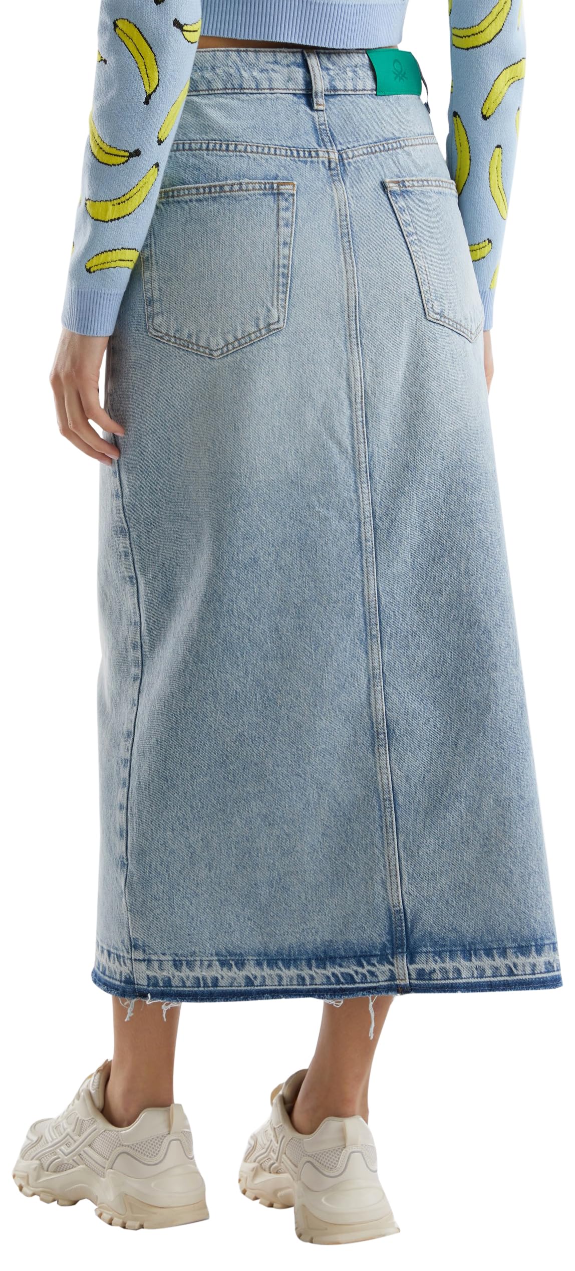 Benetton Gonne Gonna lunga denim con spacco davanti