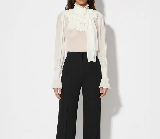 Elisabetta Franchi CA17267E2 Blusa Georgette Avorio 42
