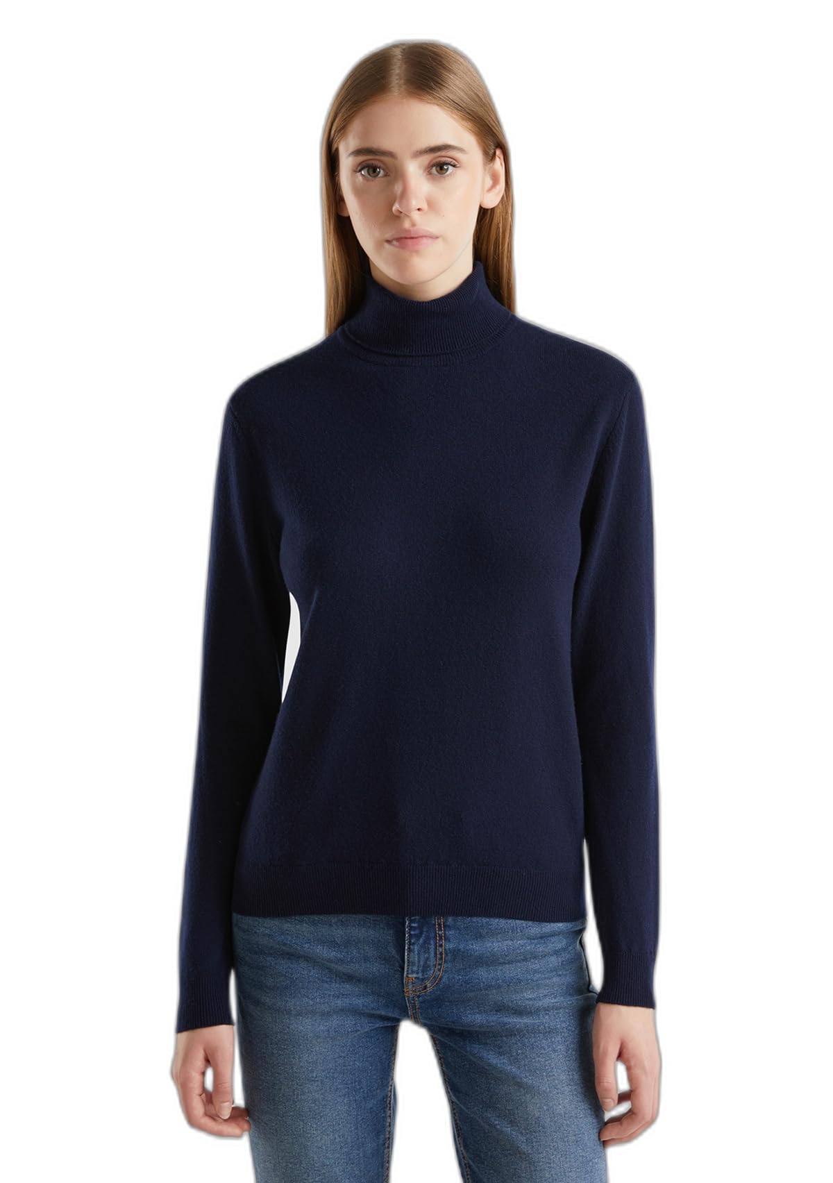 Benetton Maglione Donna Lupetto Nero