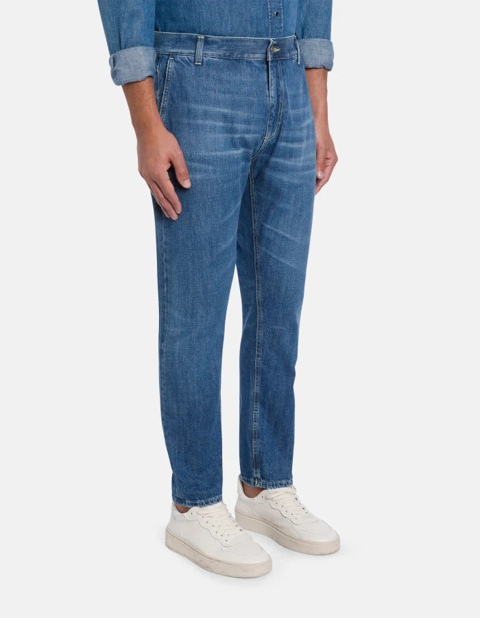 Dondup Jeff Carrot UP641 jeans uomo Blu
