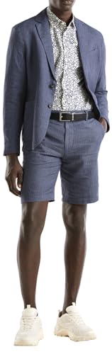 Benetton 4UTAU900O Bermuda Uomo Blu 901 Taglia 42 Lino