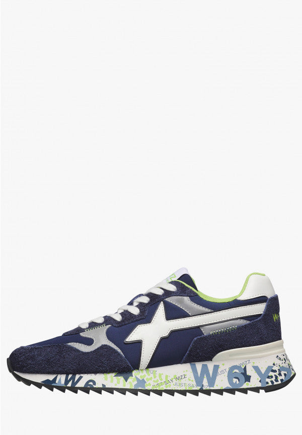W6YZ Yak-M Sneakers Uomo Navy Tessuto Suede