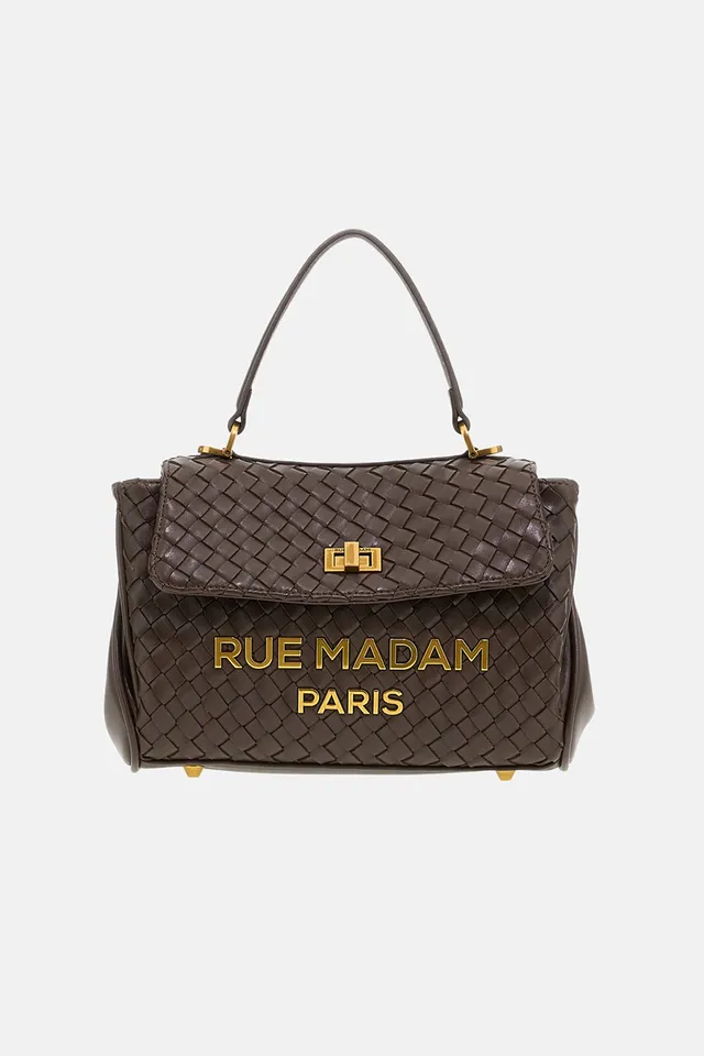Rue Madam Les Jours 1609 borsa a spalla chocolate intrecciata