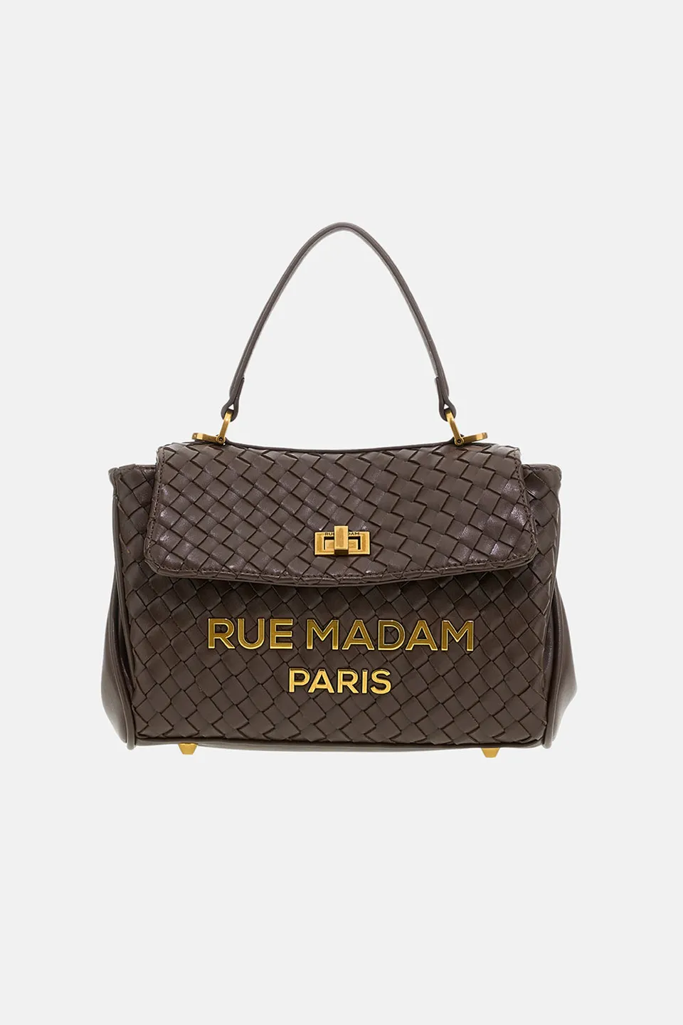 Rue Madam Les Jours 1609 borsa a spalla chocolate intrecciata