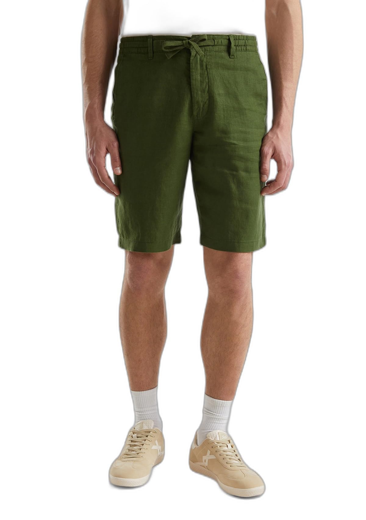 Benetton bermuda uomo lino elastico uso quotidiano
