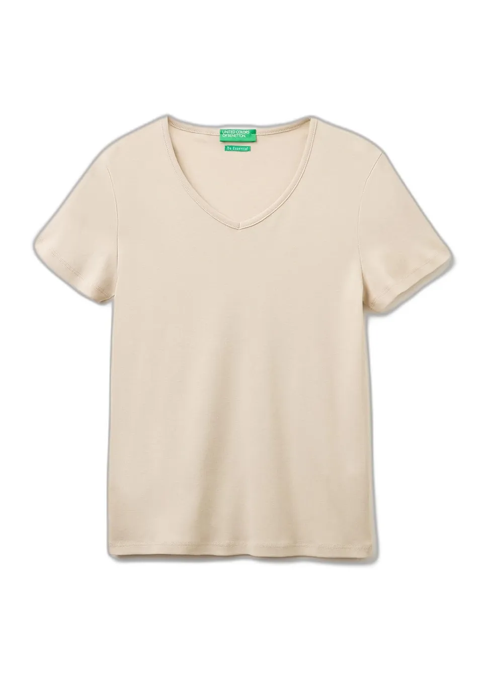 Benetton 3ga8d4029 T-Shirt Donna Beige Slim XXS