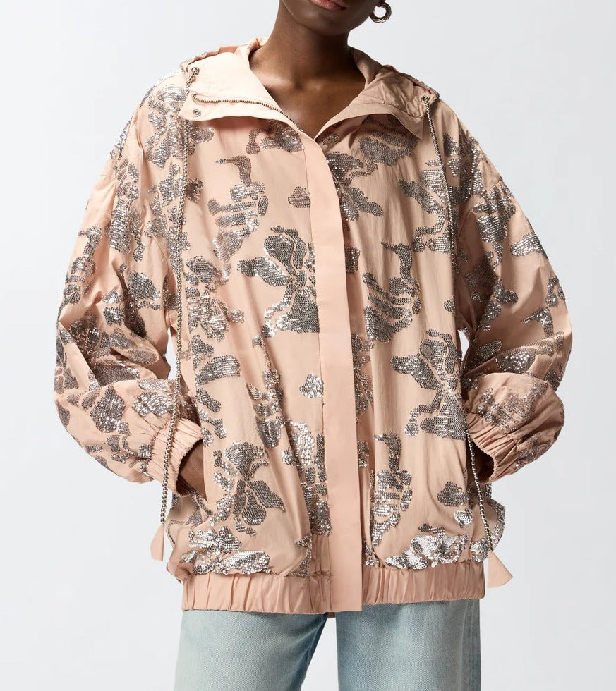 Pinko Maracuja 106507 bomber beige argento paillettes