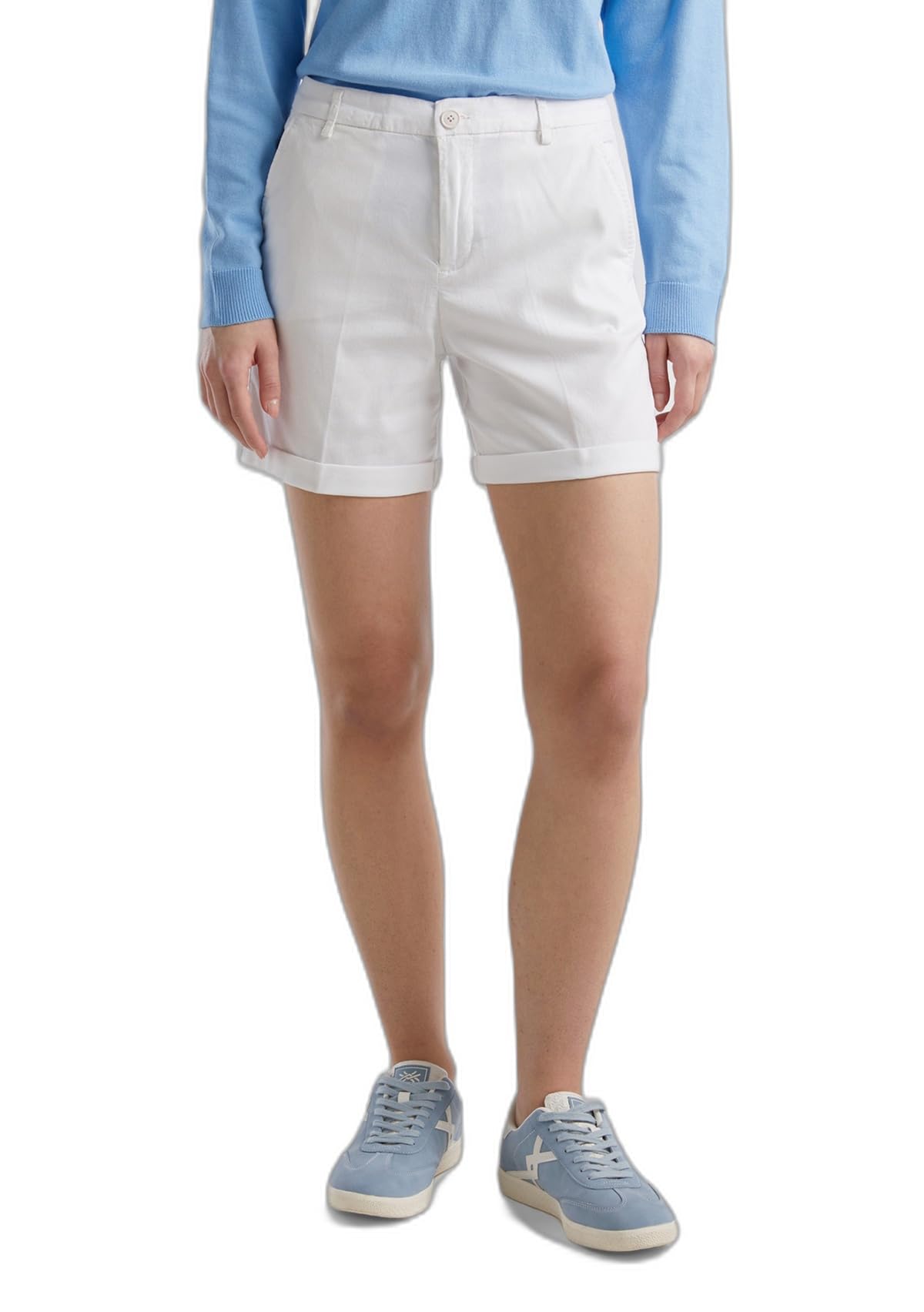 Benetton Bermuda Donna Cotone Stretch Bianco Ottico 101