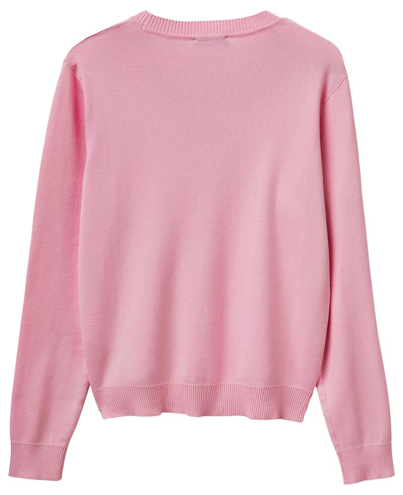 Benetton Maglieria 1c19d10fv Maglione Donna Rosa tinta unita