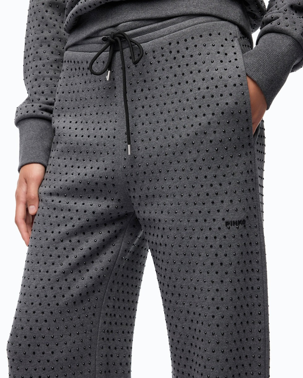 PINKO Passeggiatina 107194-A3GT pantaloni grigio strass