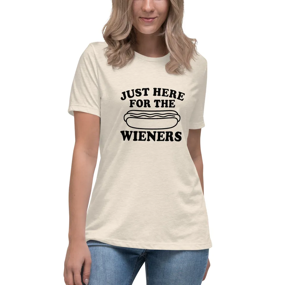 Pure Trash Just Here For Wieners t-shirt donna cotone
