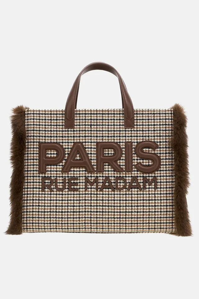 Rue Madam Megeve 1630 tote bag donna Pied de Poule panno