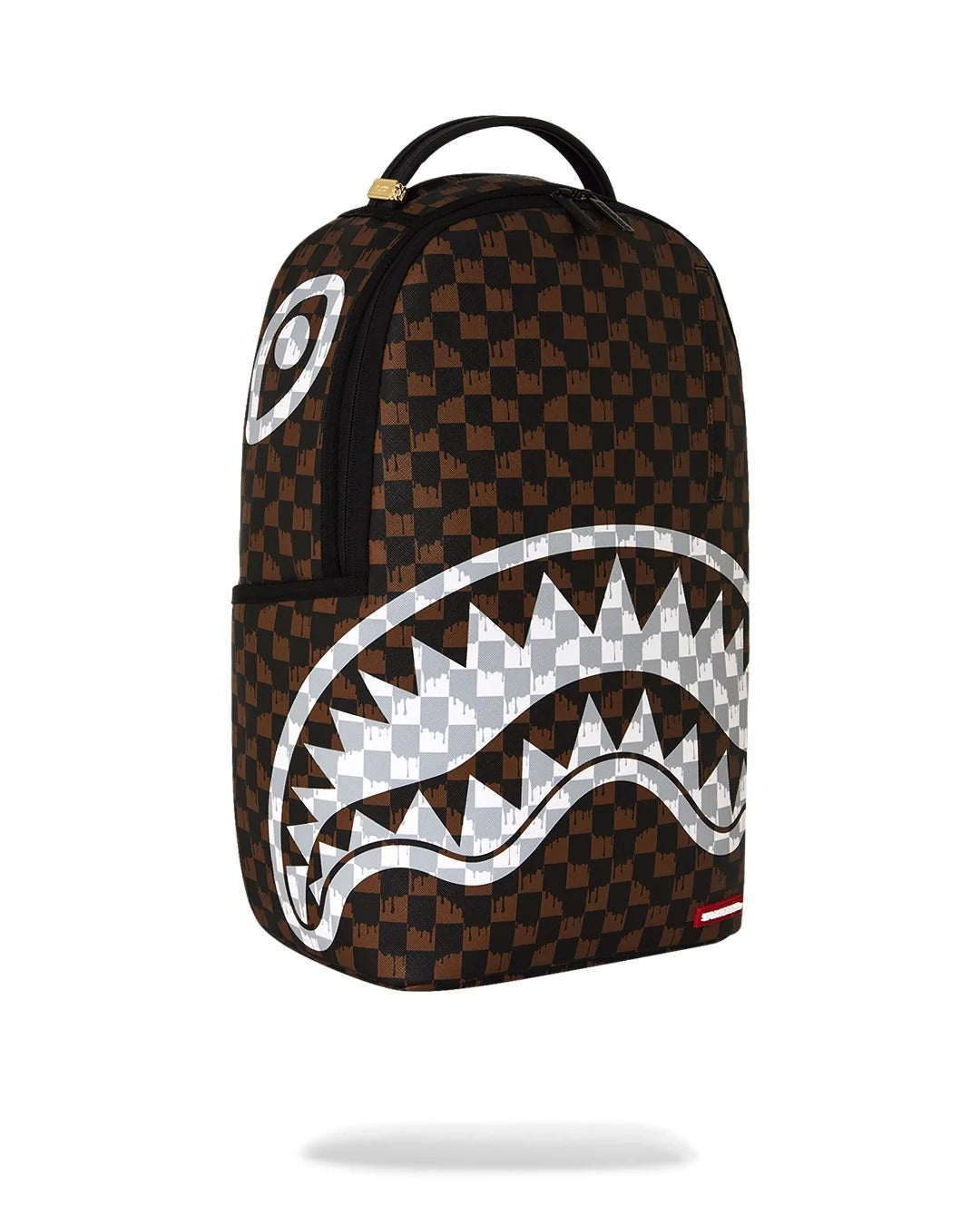Sprayground Drip Check Shark zaino marrone PVC laptop