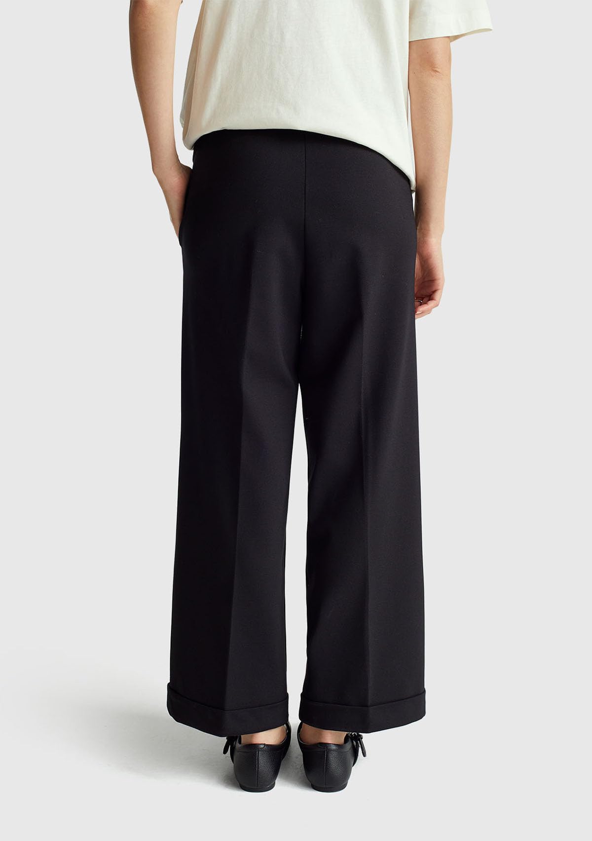 Benetton 47ckdf09y Pantalone Nero Gamba Dritta