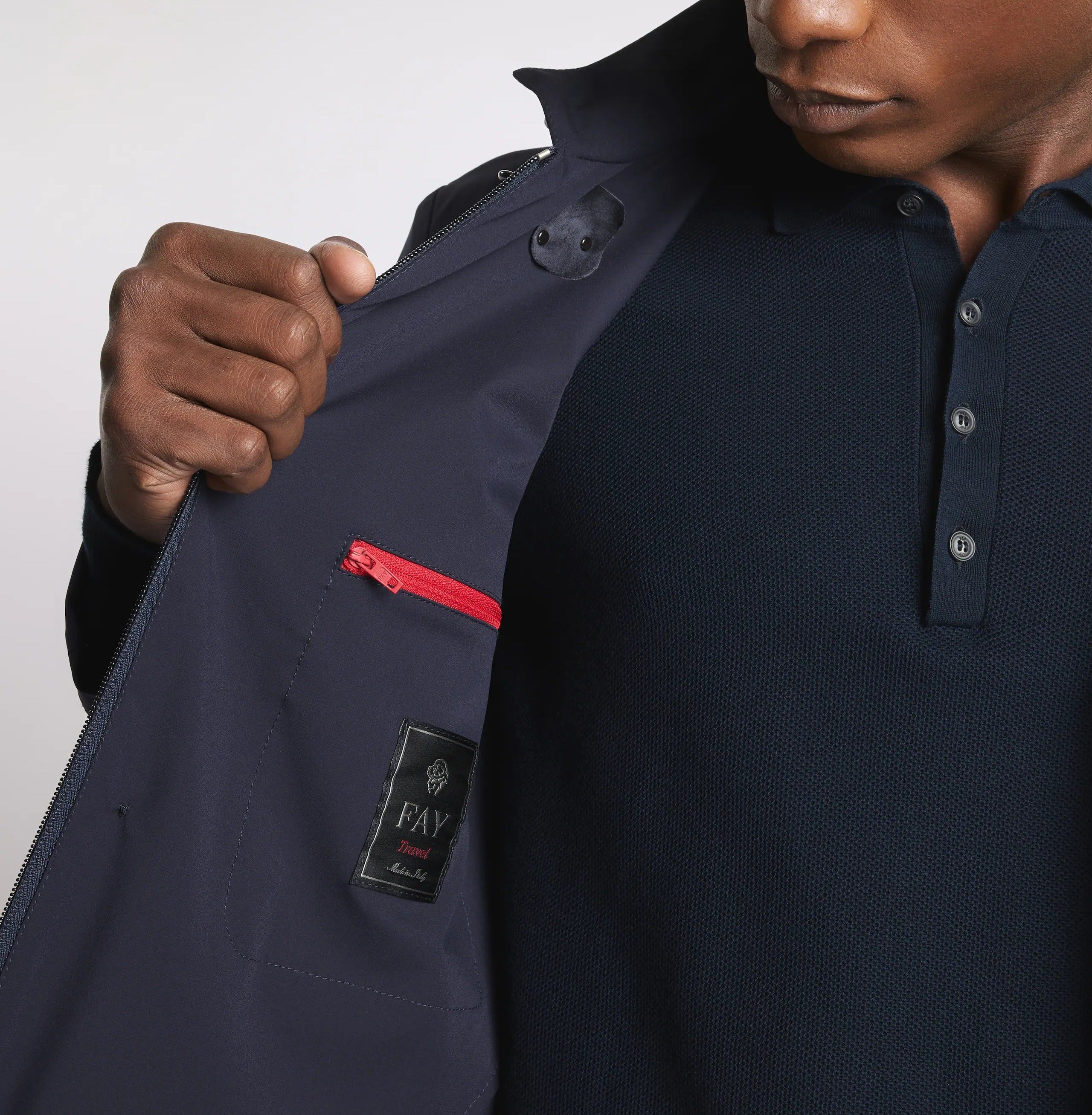 Fay Travel NAM1952029 giacca uomo blu nylon stretch
