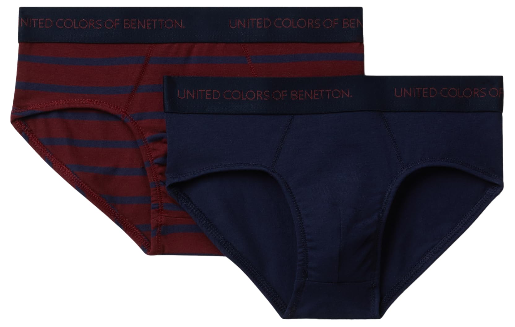 Benetton Intimo Set 2 Slip righe cotone elasticizzato