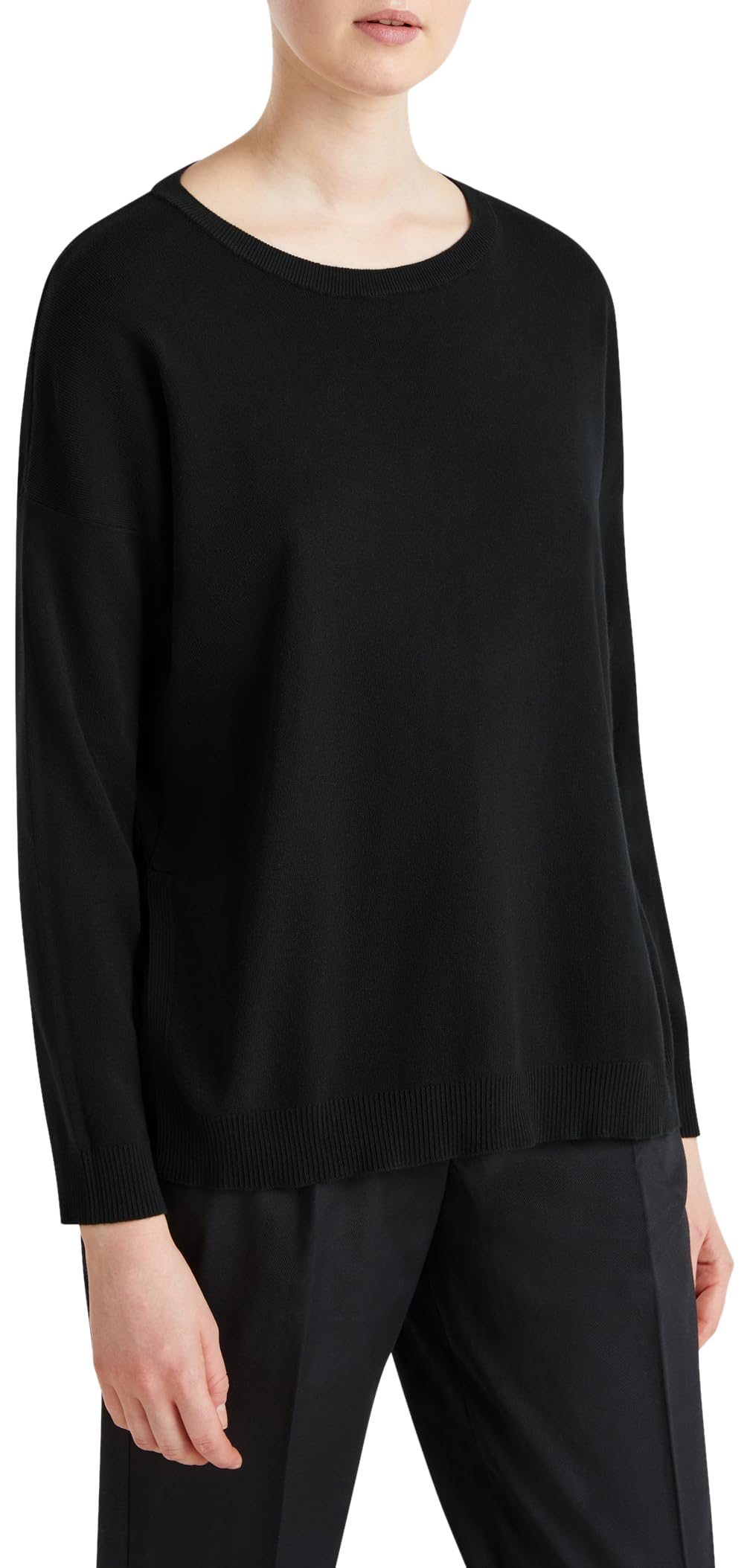Benetton Maglia 1091d10d7 Maglione Donna Nero Costina