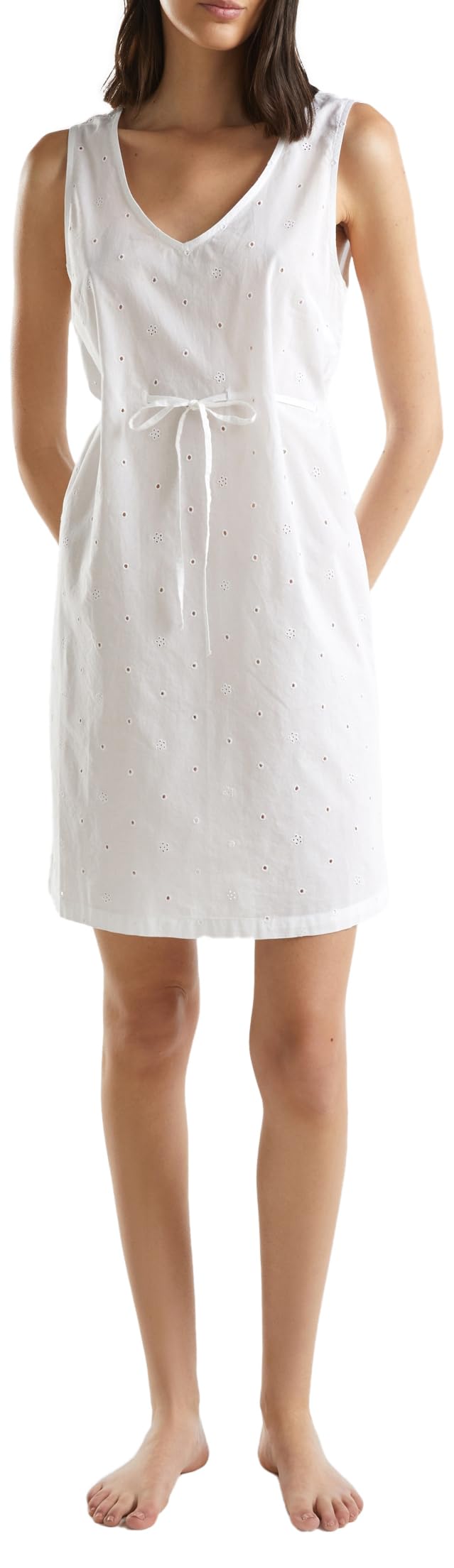Benetton 4YUP3C006 camicia notte donna M sangallo smanicata