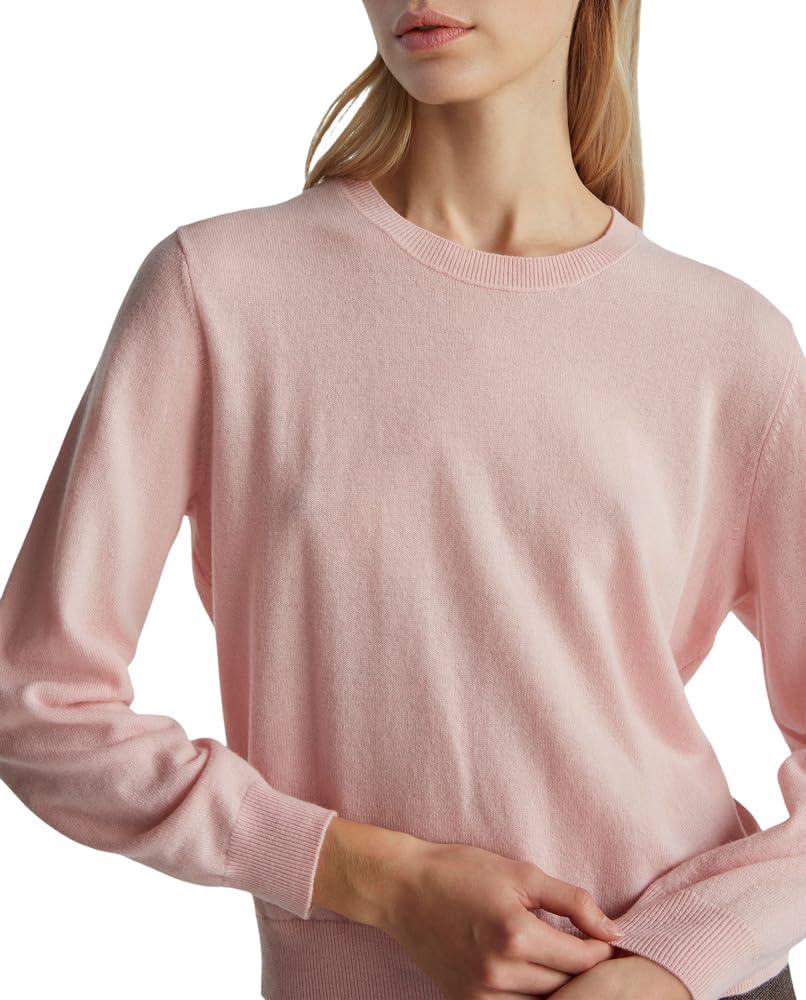 Benetton 1002d10bg maglia girocollo donna morbida rasata