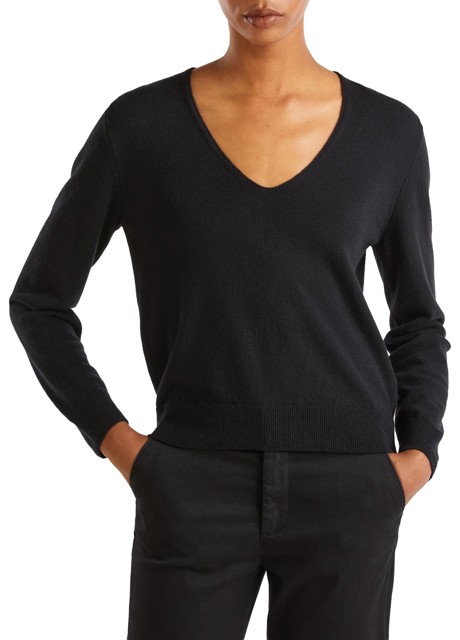 United Colors of Benetton 1002d401y Maglione Donna Scollo V Blu