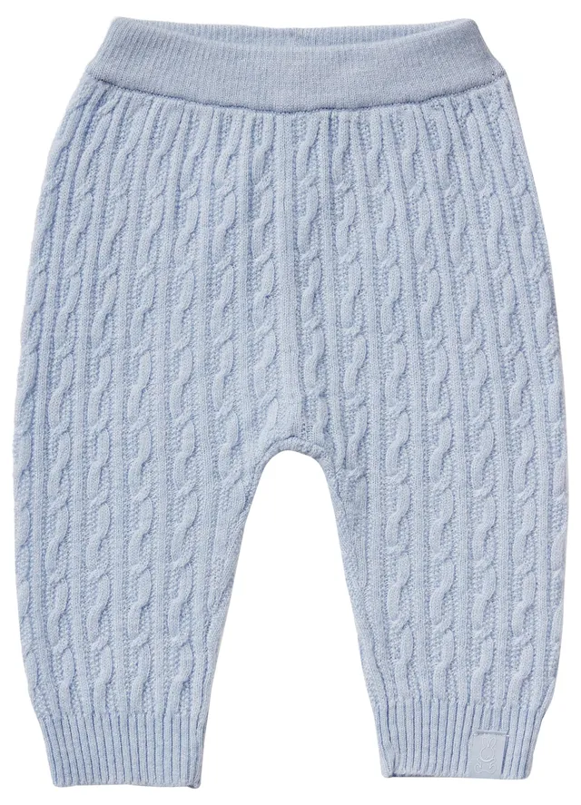 Benetton Pantaloni Bimbo Misto Lana Trecce Etichetta Coniglio