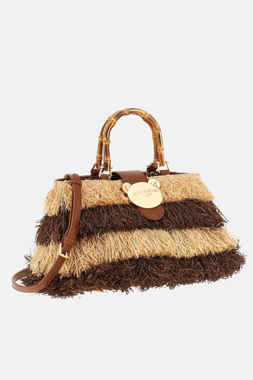 Rue Madam 1555 Borsa Secchiello Donna Brown rafia