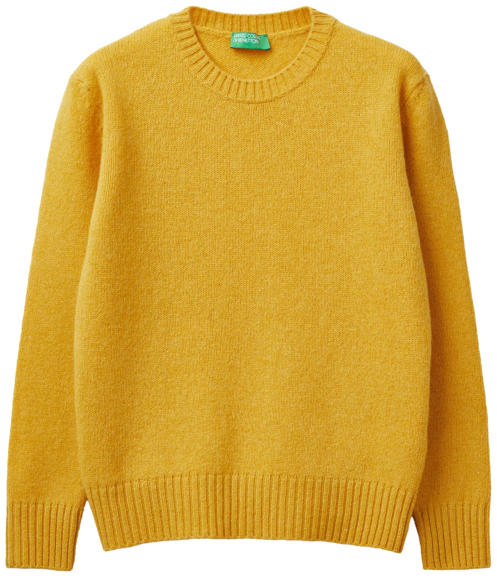 Benetton 103me1n23 Maglia Girocollo Donna Giallo M