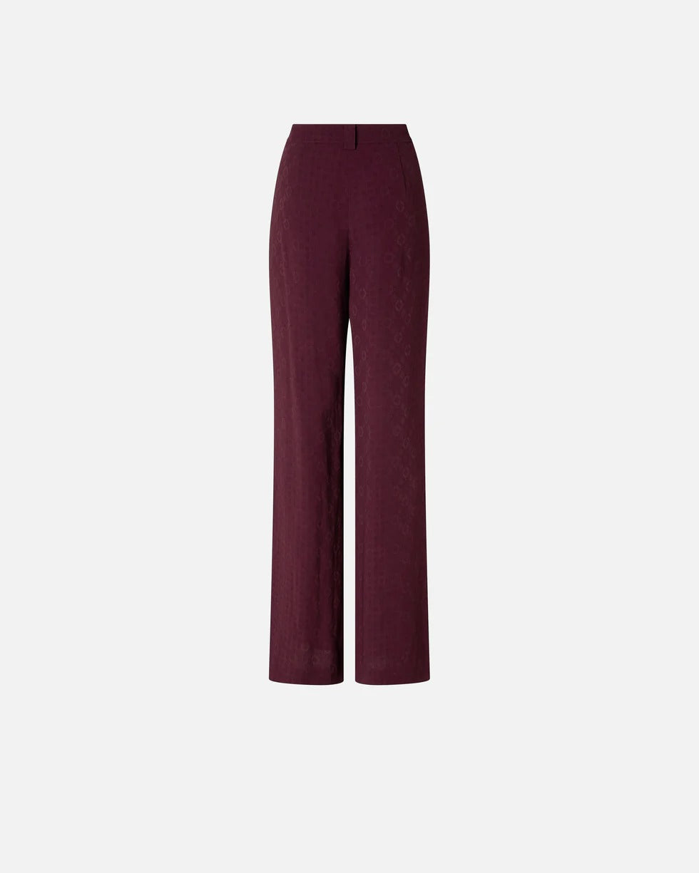 Pinko Ruth 106203 A33H pantalone jacquard Bordeaux donna