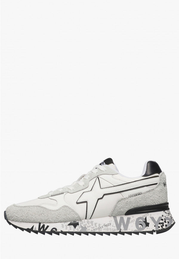 W6YZ Yak-M 2015185 47 sneakers uomo bianco nero suede