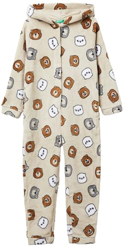 Benetton 33yb0t02j Tuta Pigiama Bambini XS Pelliccetta