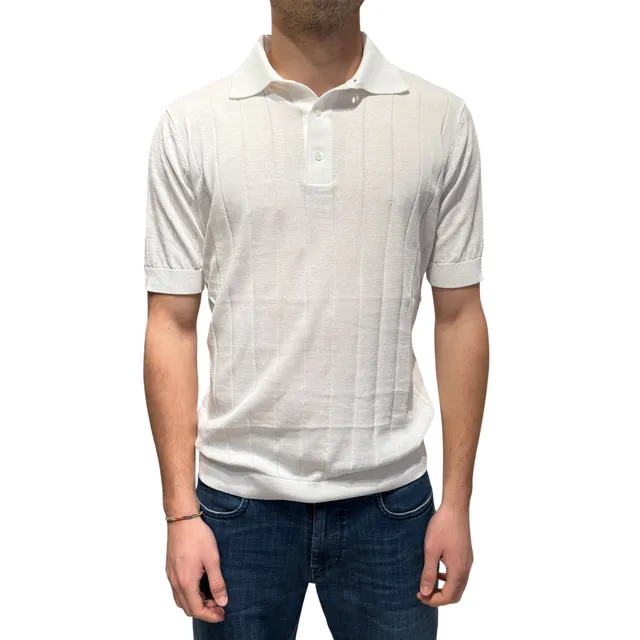 Filippo De Laurentiis CR14C PL1MC001 polo uomo bianca coste