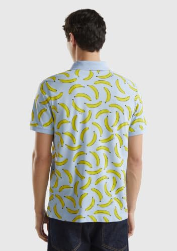 Benetton Polo Uomo Regular Allover Tre Bottoni Taglia S
