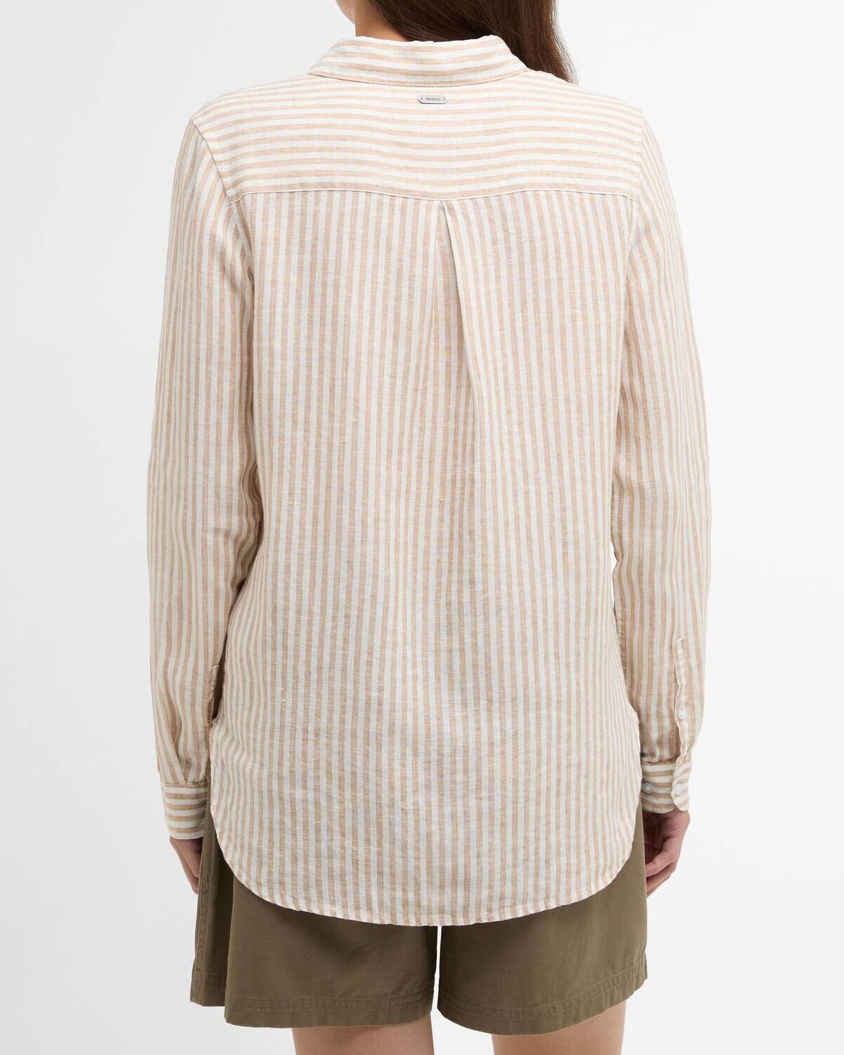Barbour LSH1315 Marine Camicia Lino Donna Rigata