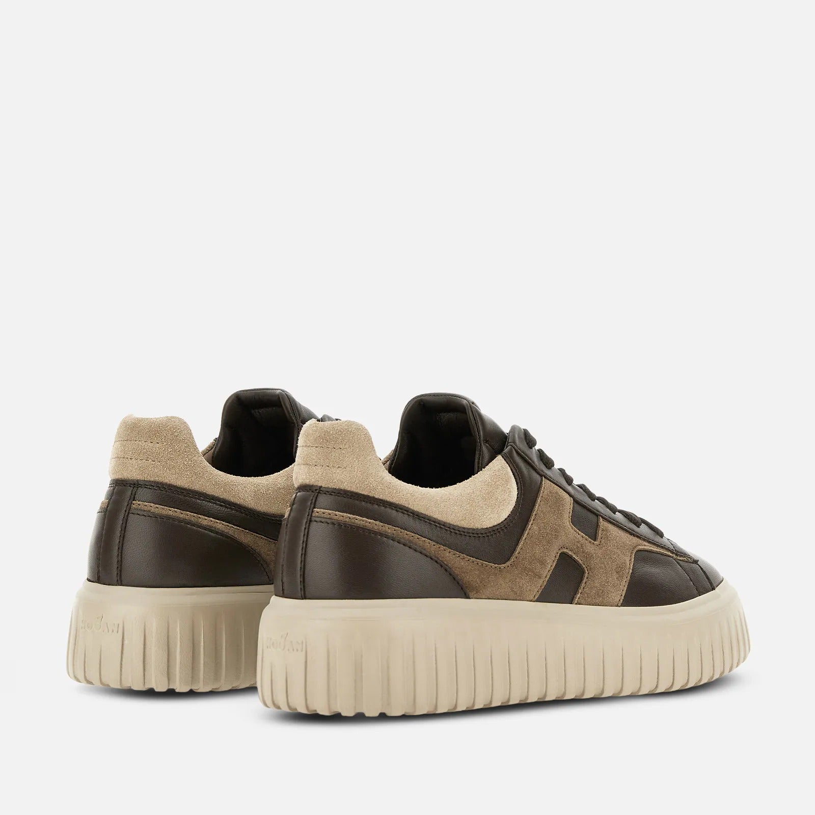 Hogan H-Stripes HXM6450FE91N1 sneaker uomo marrone nappa