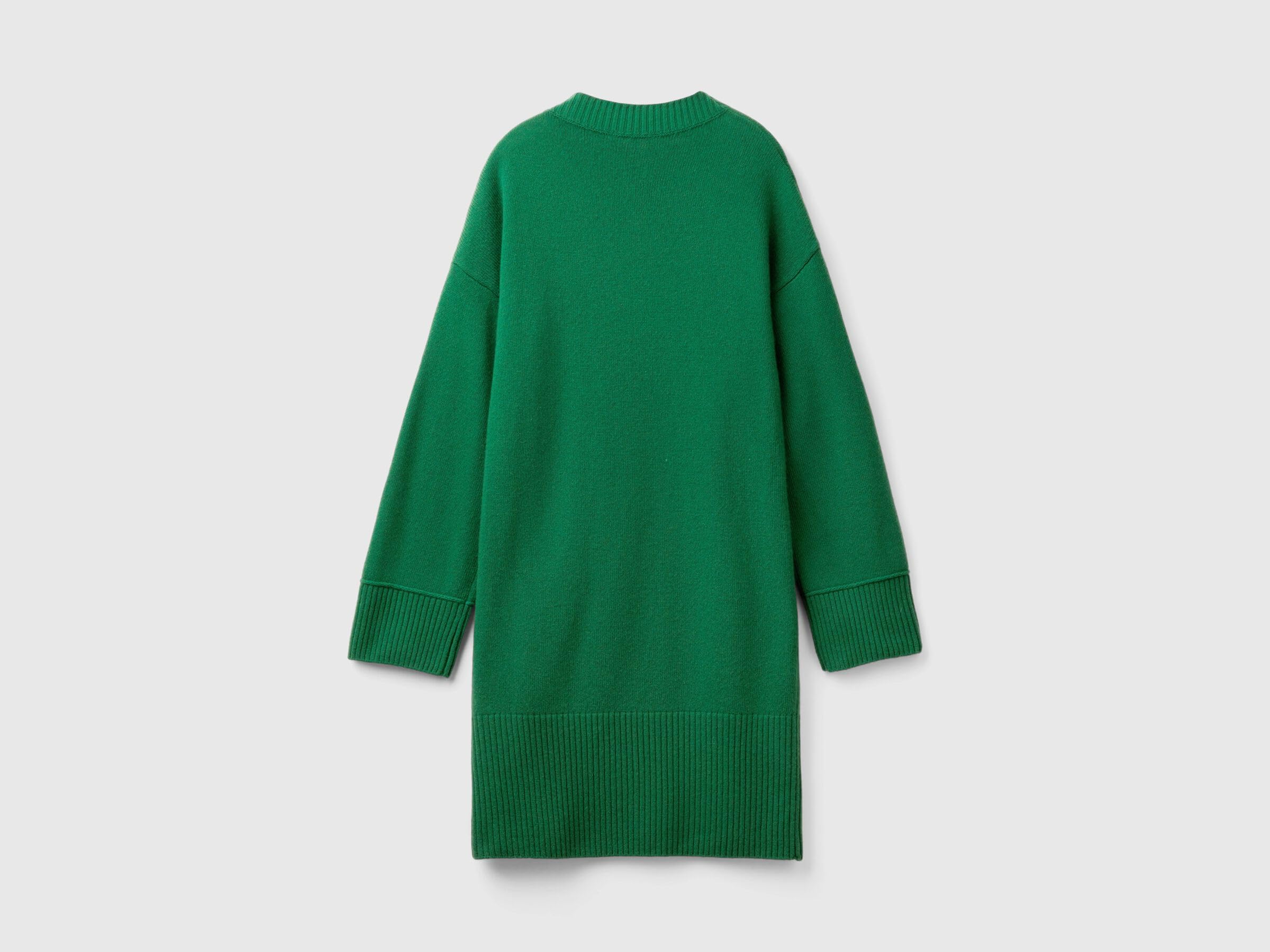 Benetton vestito donna lupetto maglia sopra ginocchio