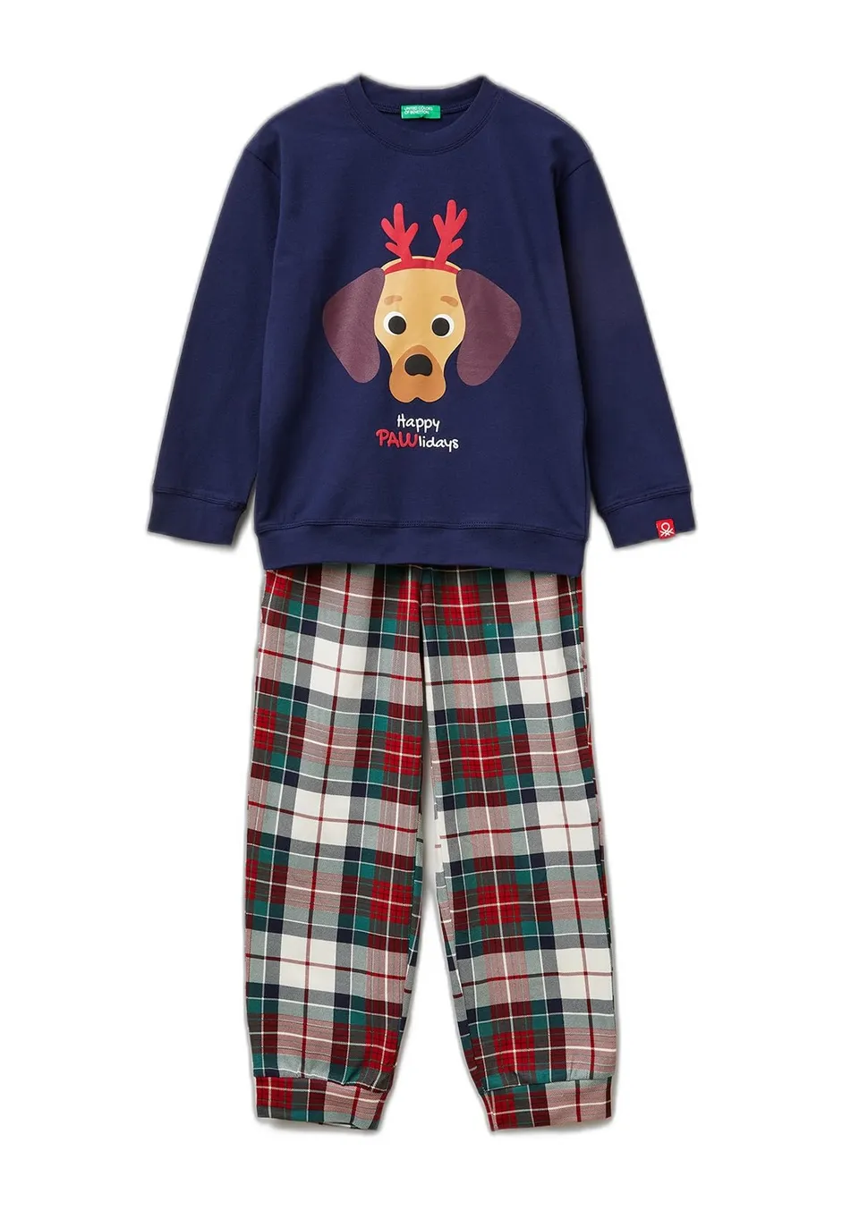 Benetton Pigiama Bambini Cotone Taglia 90 Stampa All Over