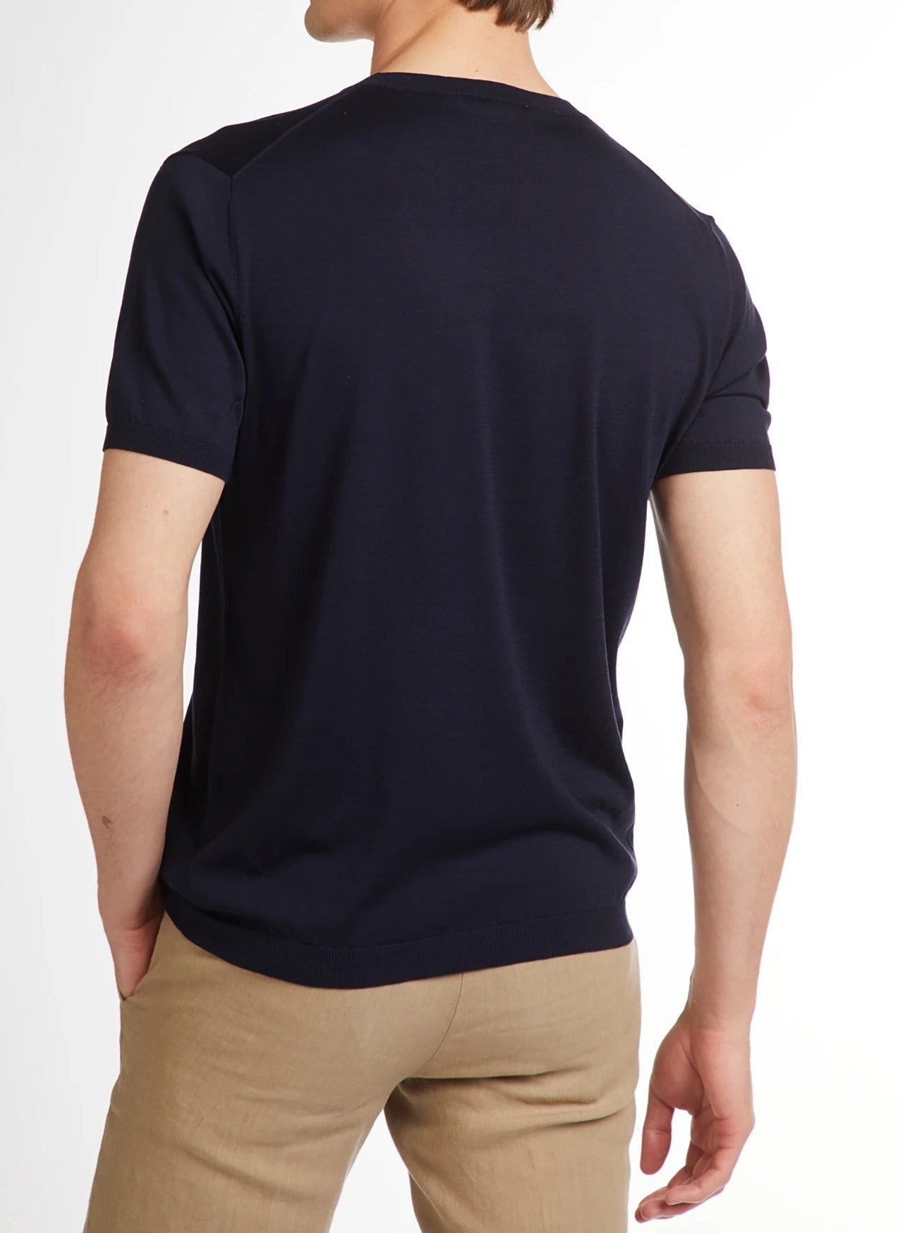 Kangra 3004 21 Maglia Girocollo Blu Seta Cotone
