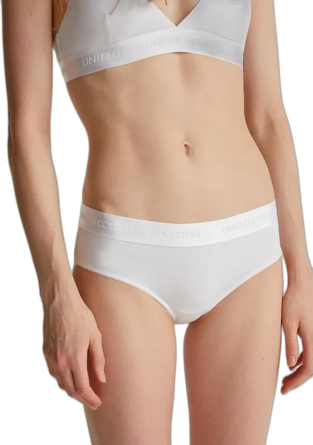 Benetton Slip fianco alto cotone organico elastico logato