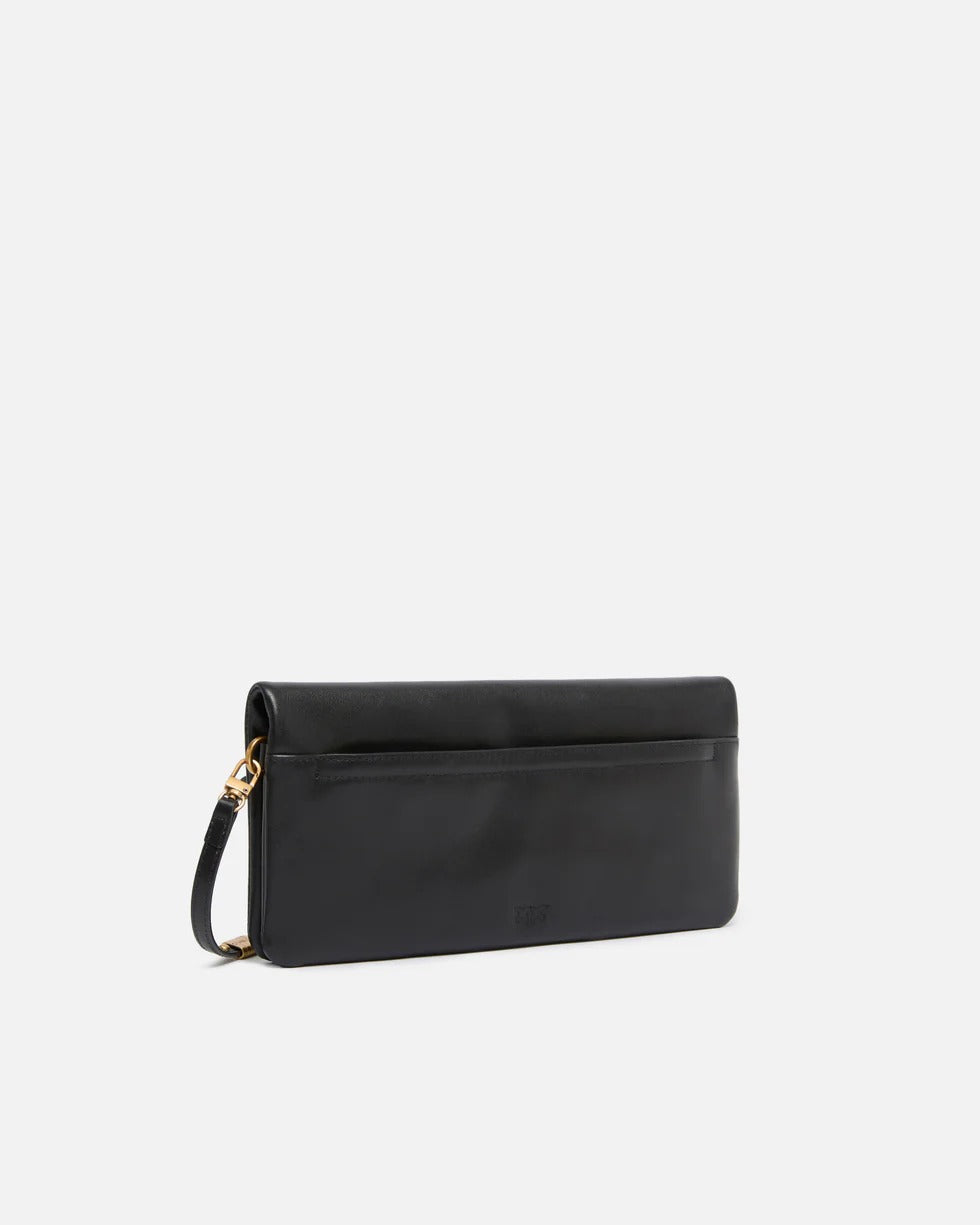 Pinko Love Click Soft borsa donna nero pelle oro antico