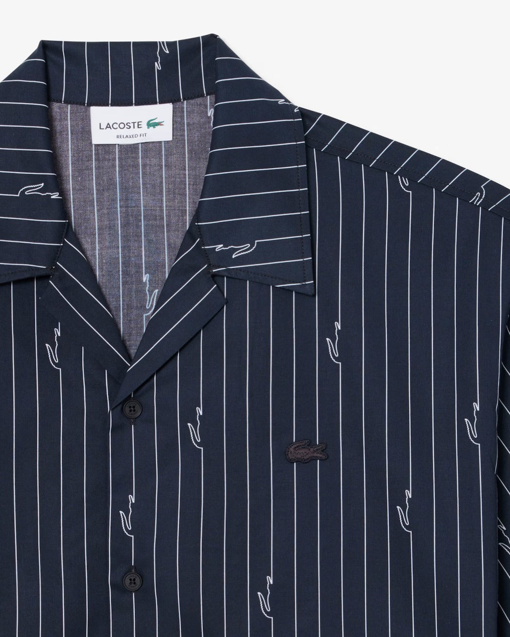 Lacoste CH2343 Camicia Twill Noir Blanc Taglia 41