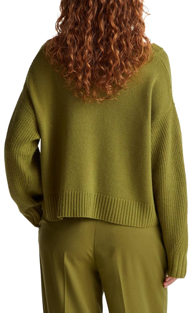 Benetton Maglieria 126wd402z Maglione Donna Scollo V Nero